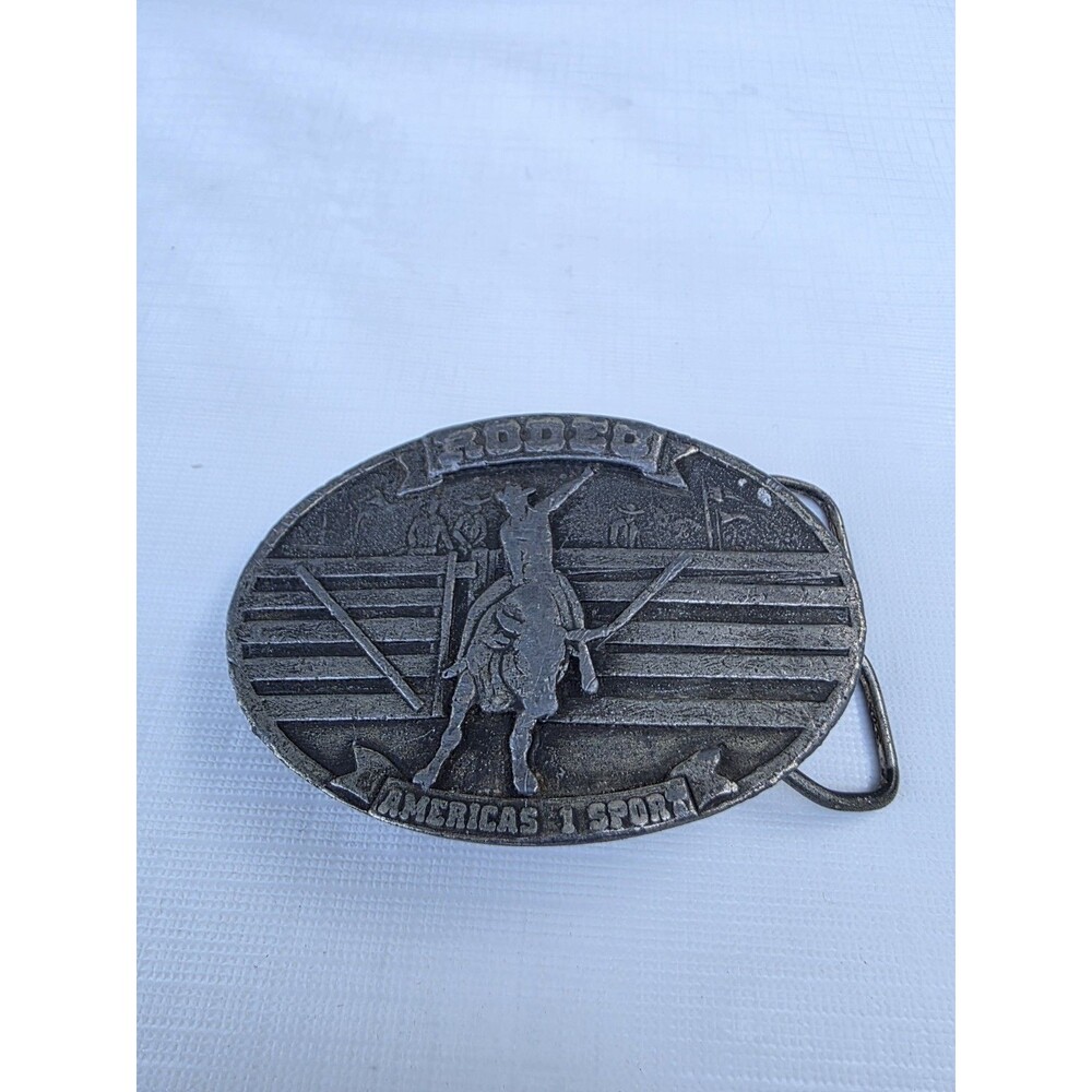 Western Cowboy rodeo belt buckle Arroyo Grande Bergamot Brassworks  1977